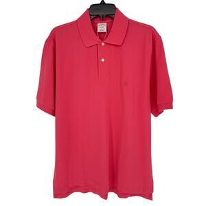 Brooks Brothers Men's Performance Polo Shirt Solid Bright Pink
